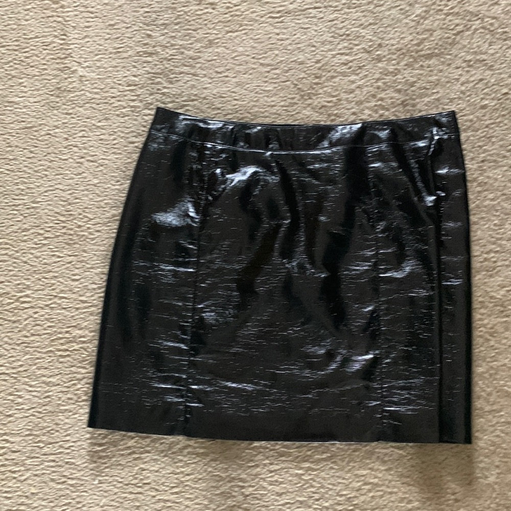 Size 14 fun faux vinyl mini skirt.